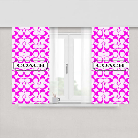 Coach New York Pattern Peach Skin Window Curtains