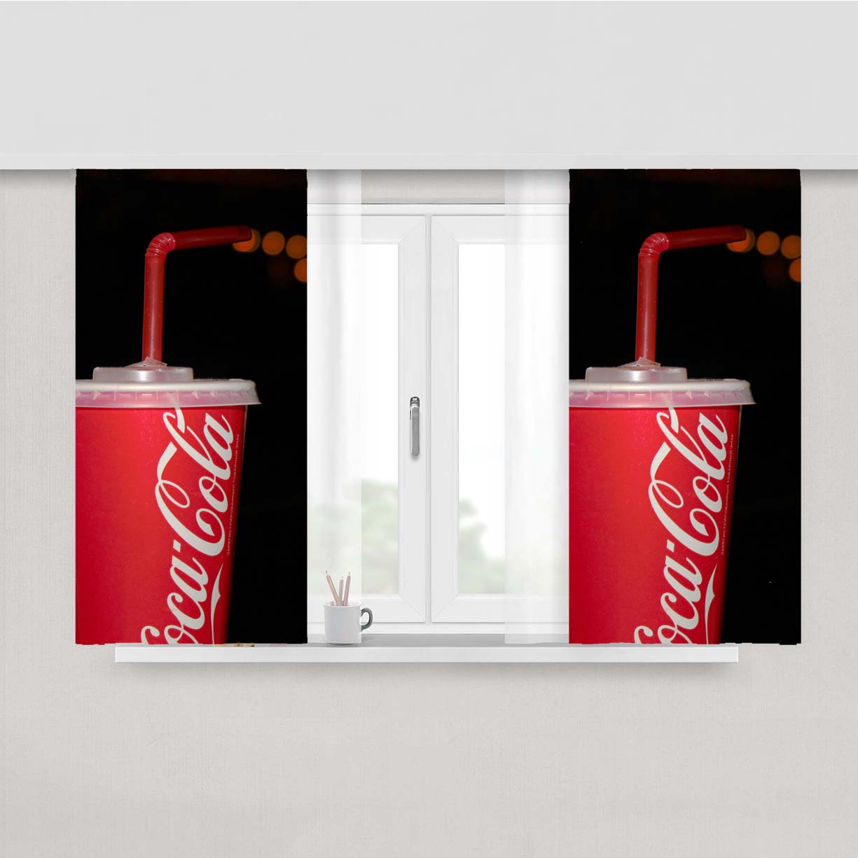 Coca Cola Hd Wallpaper Peach Skin Window Curtains