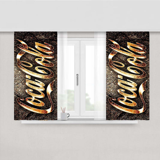 Coca Cola Vintage Stone Peach Skin Window Curtains