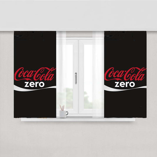 Coca Cola Zero Black Peach Skin Window Curtains