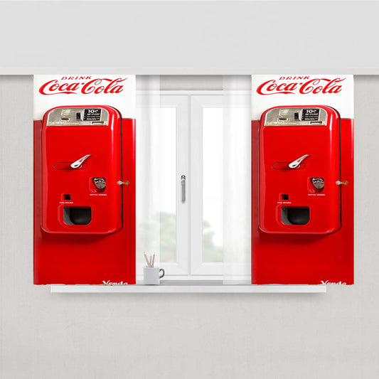 Coke Coca Cola Vendo Machine Peach Skin Window Curtains