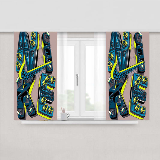 Cool Nike Logo Peach Skin Window Curtains