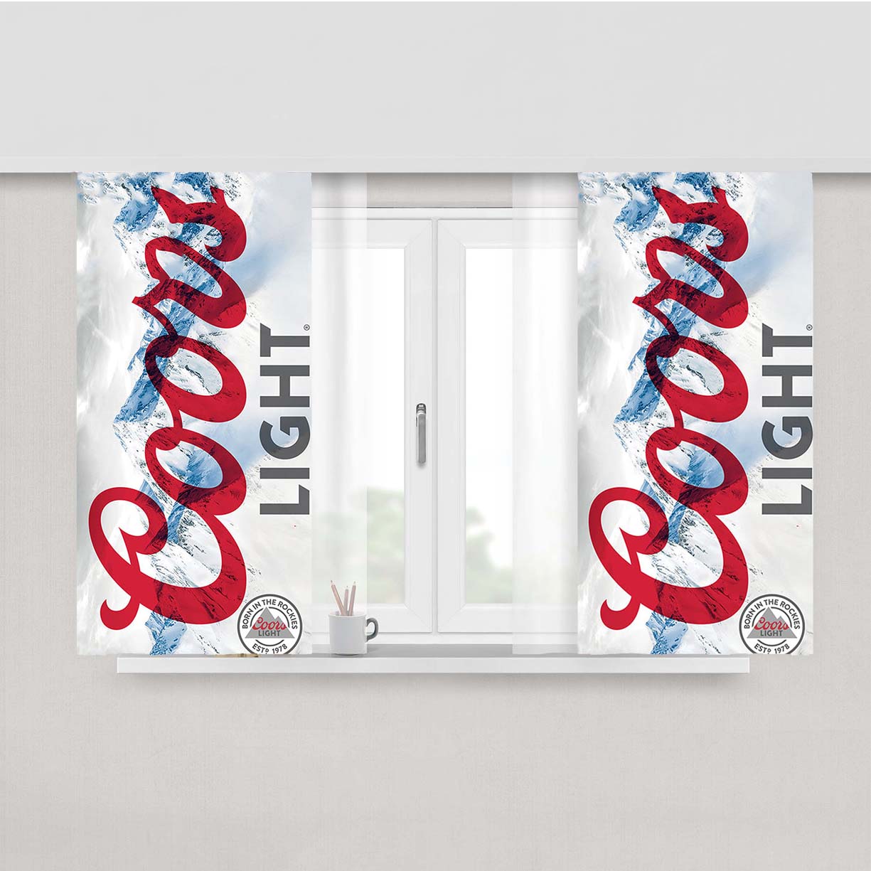 Coors Light Beer Peach Skin Window Curtains