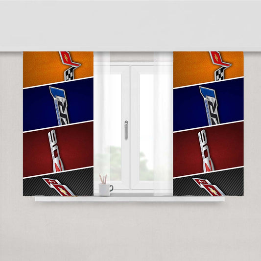 Corvette Chevy 2 Peach Skin Window Curtains