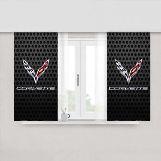 Corvette Racing Carbon Peach Skin Window Curtains