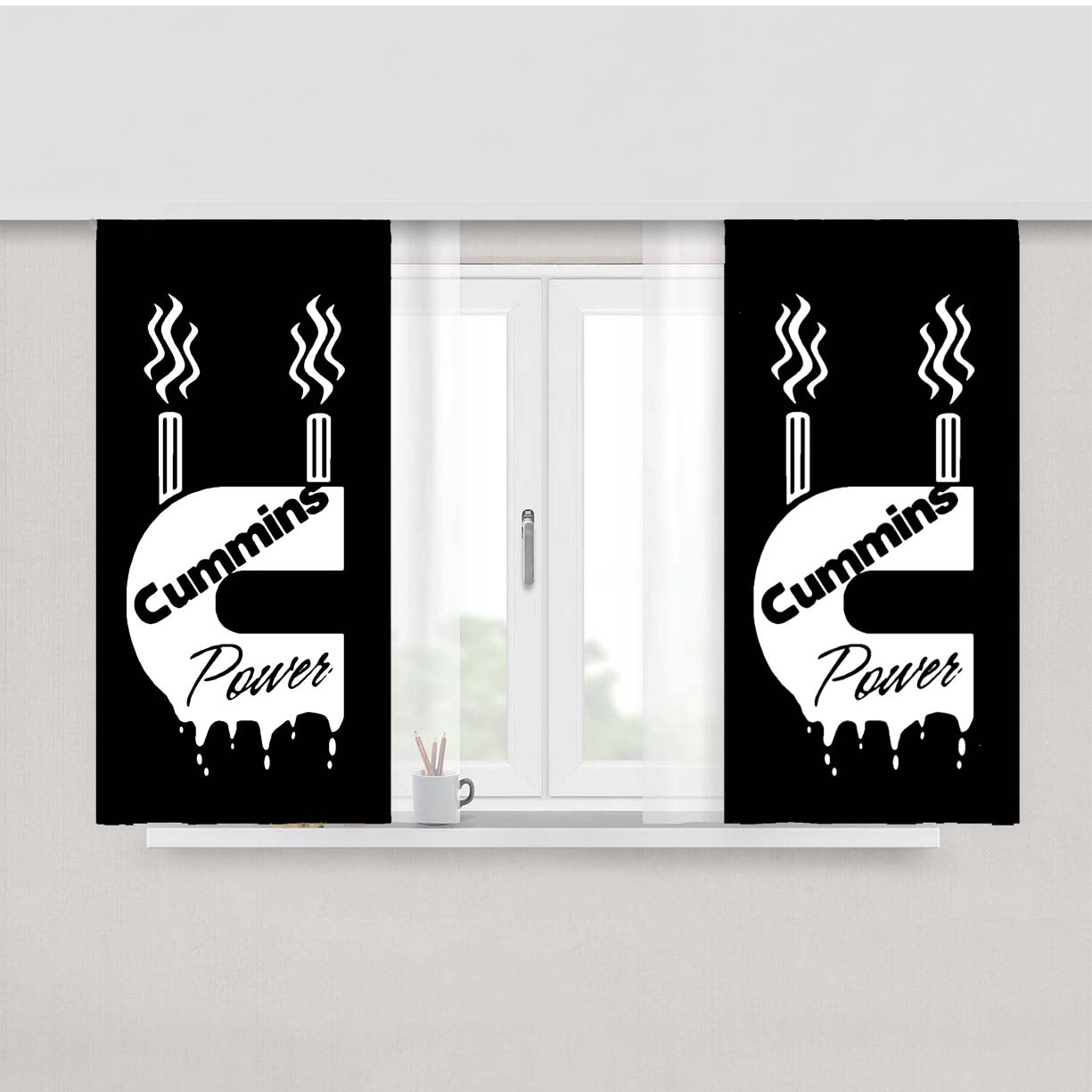 Cummins Power T Peach Skin Window Curtains