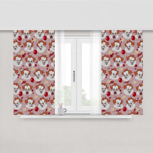 Cute Pennywise Pattern Art Collect Emoticon Peach Skin Window Curtains