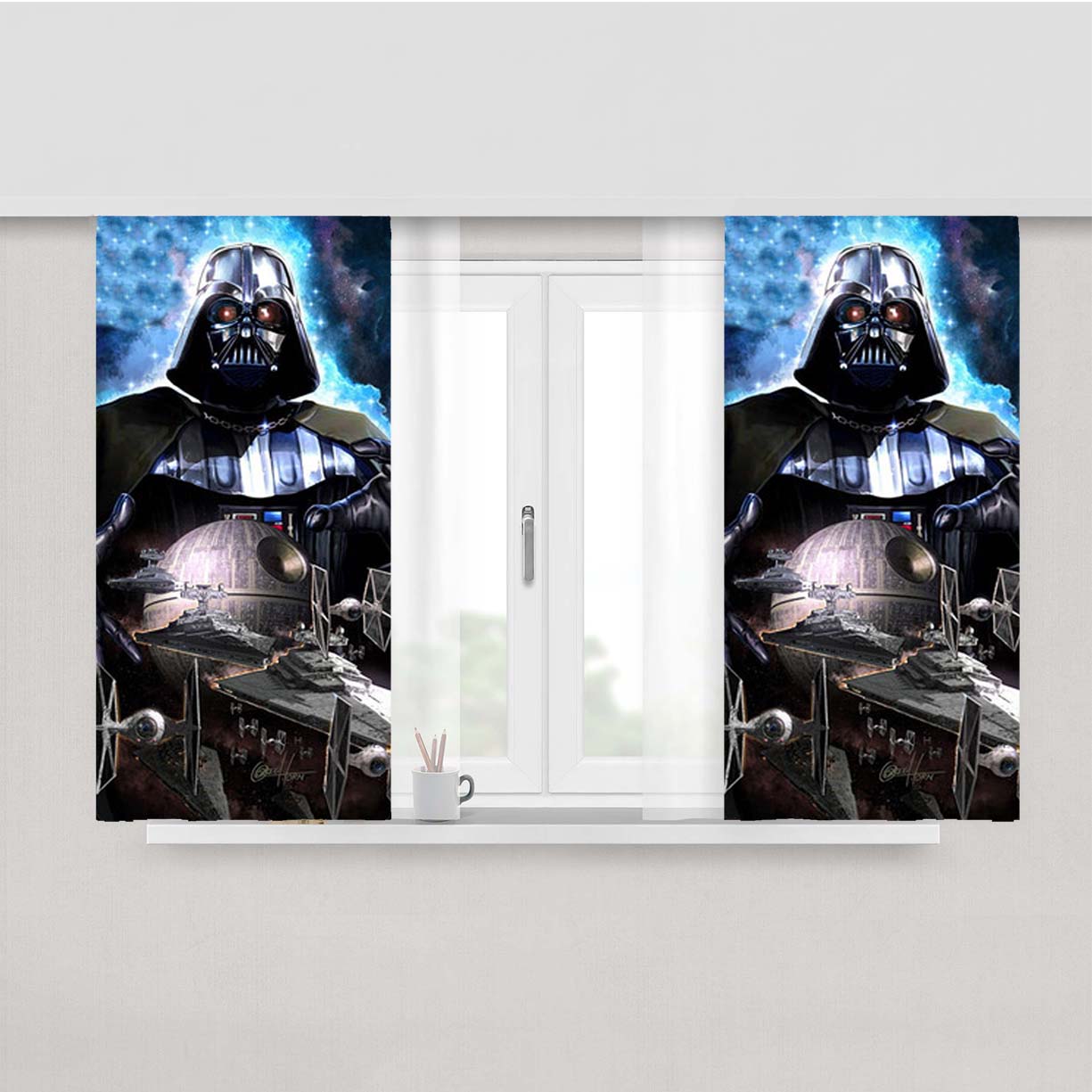Darth Vader Limited Lithograph Peach Skin Window Curtains