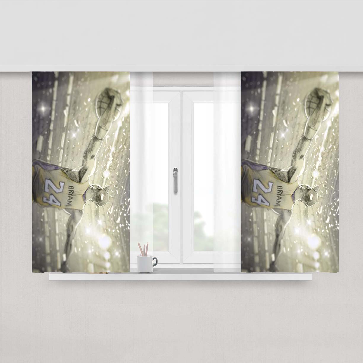 Dear Basketball Kobe Photos Peach Skin Window Curtains