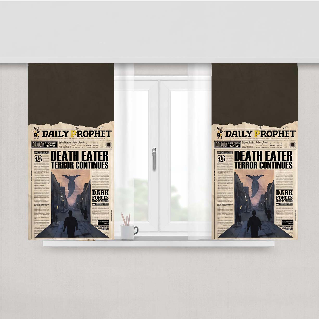Death Eater Terror Continues Peach Skin Window Curtains