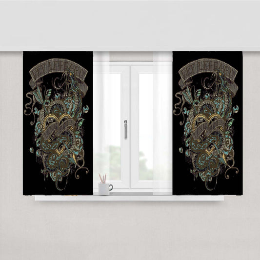 Def Leppard Logo Peach Skin Window Curtains