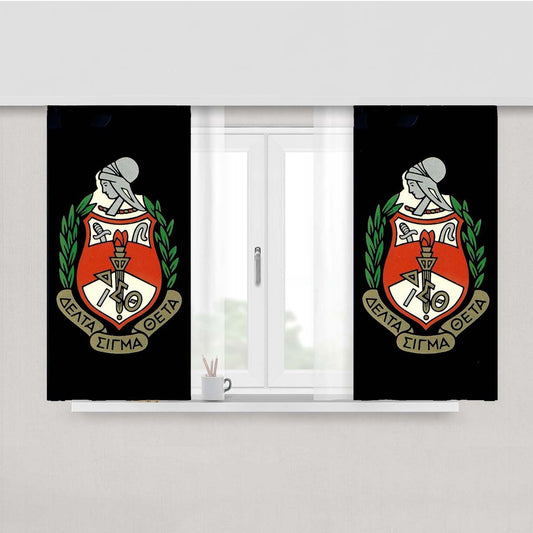 Delta Sigma Theta Logo Peach Skin Window Curtains