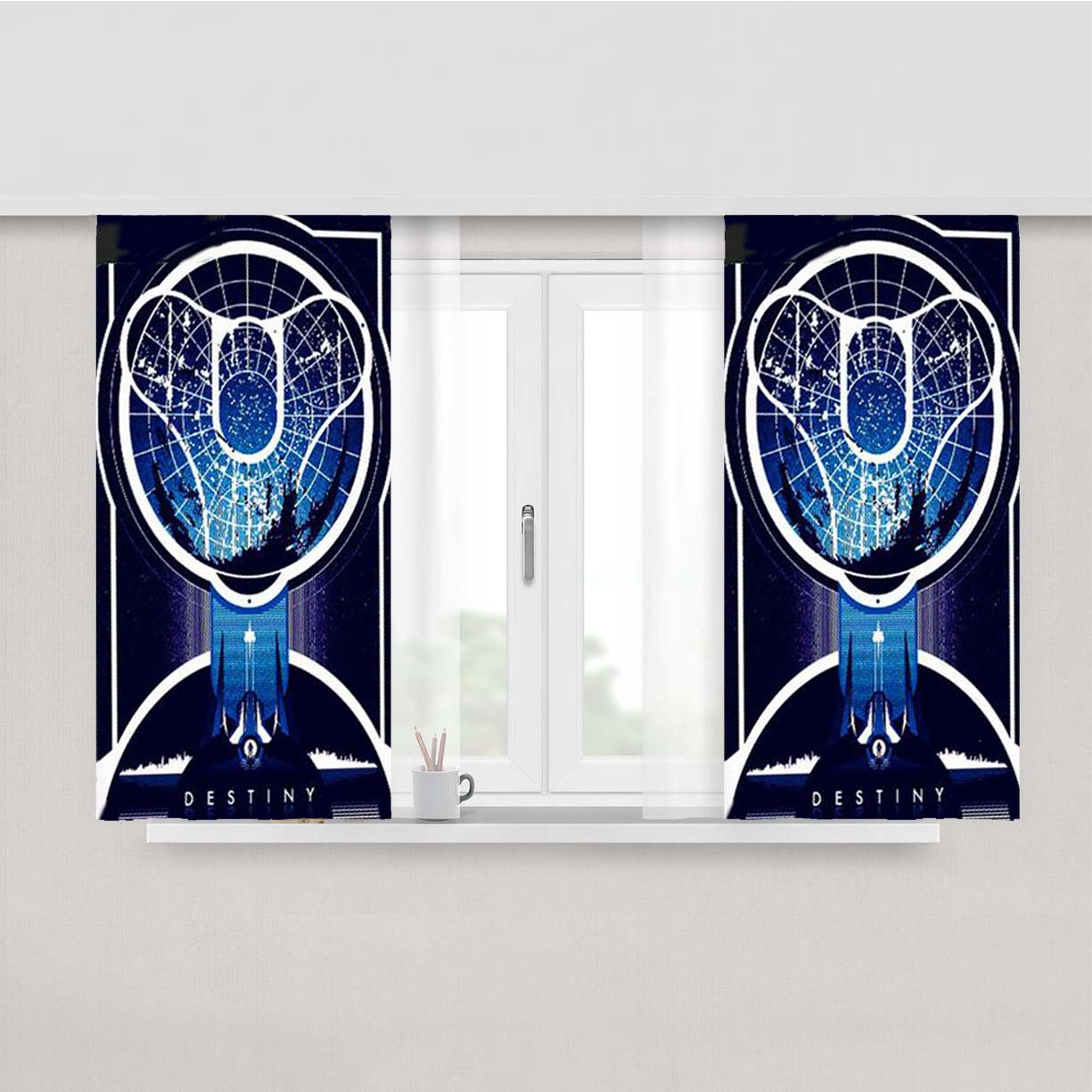 Destiny Poster Peach Skin Window Curtains
