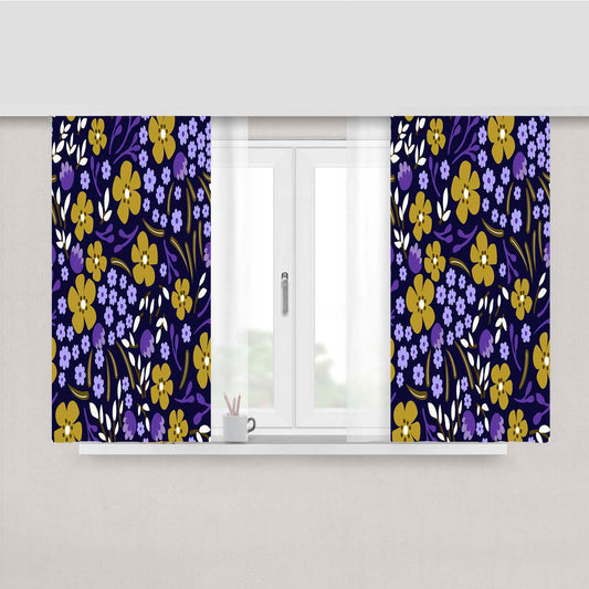 Ditsy Floral Pattern Peach Skin Window Curtains