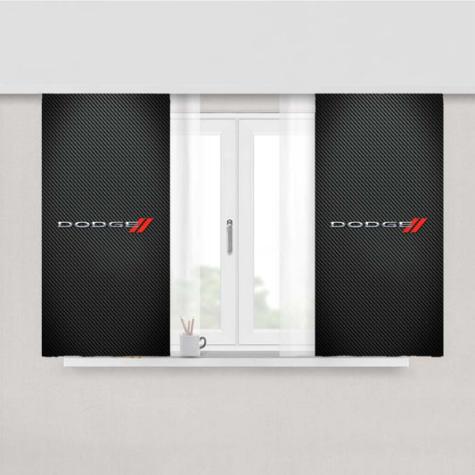Dodge Carbon Fiber Logo Peach Skin Window Curtains