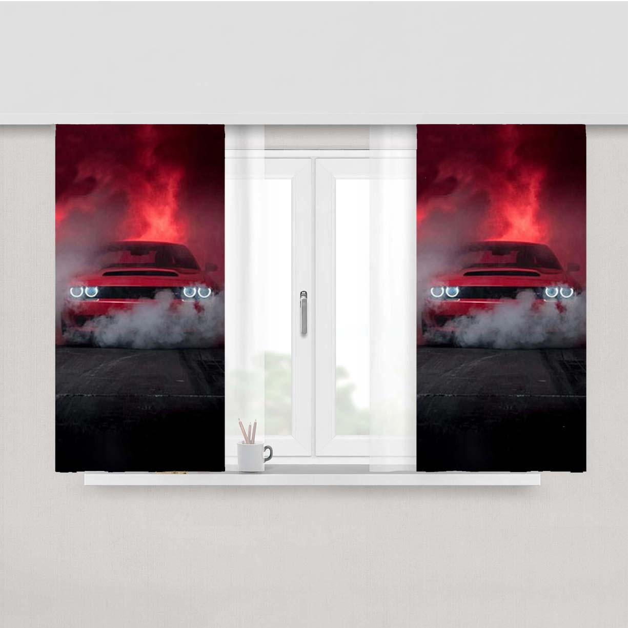 Dodge Demon Peach Skin Window Curtains