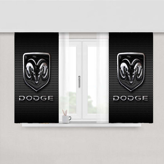 Dodge Logo Peach Skin Window Curtains
