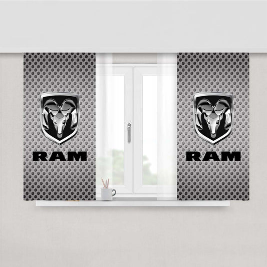 Dodge Ram Carbon Fiber Logo Peach Skin Window Curtains