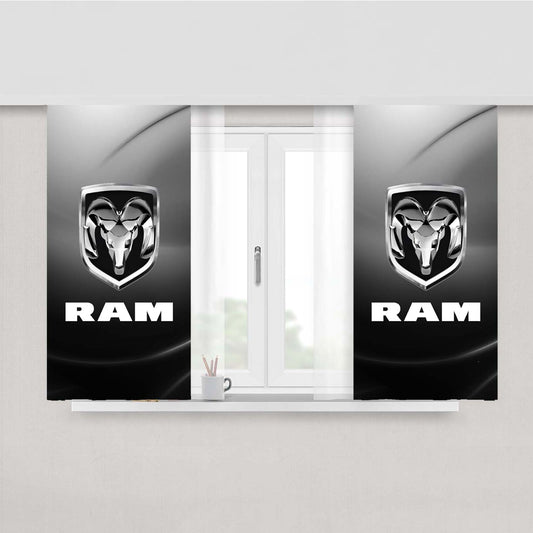 Dodge Ram Emblem Peach Skin Window Curtains