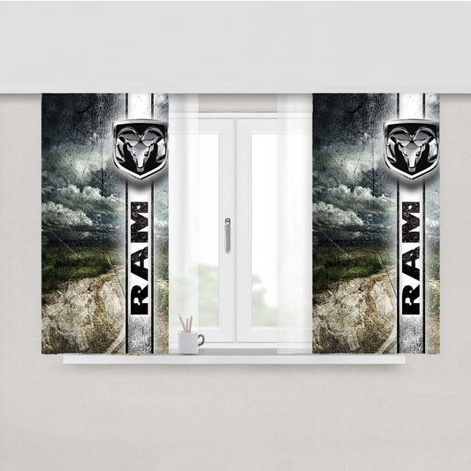 Dodge Ram Logo Peach Skin Window Curtains