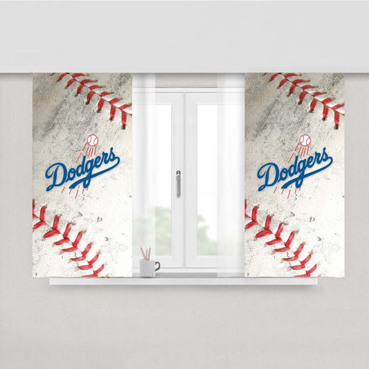 Dodgers Logo Baseball Ball Peach Skin Window Curtains