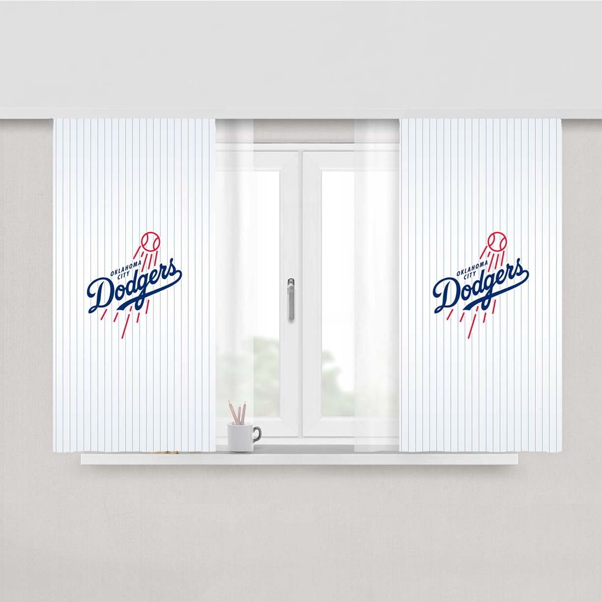 Dodgers Oklahoma City Peach Skin Window Curtains