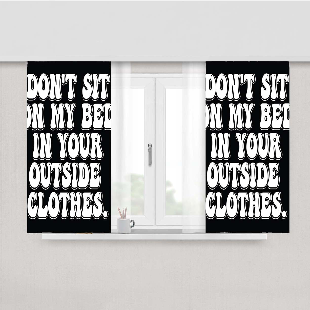 Don'T Sit On My Bed In Your Outside Clothes Peach Skin Window Curtains