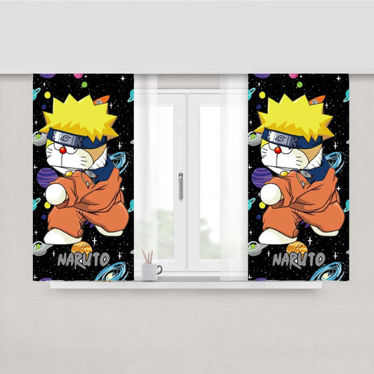 Doraemon Naruto Style With Pattern Peach Skin Window Curtains