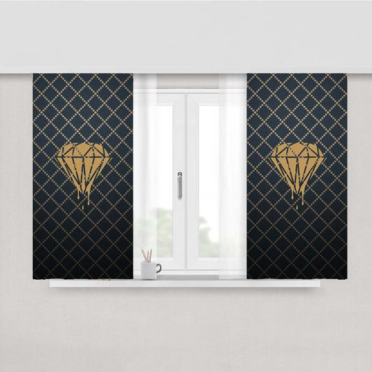 Dotted Diamonds Pattern Peach Skin Window Curtains