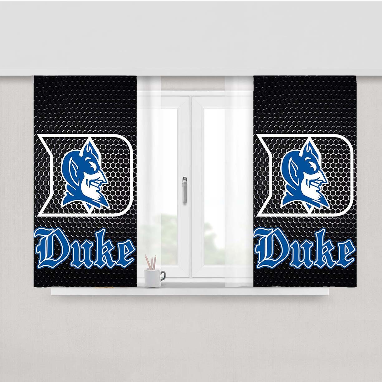 Duke Blue Devils College Peach Skin Window Curtains