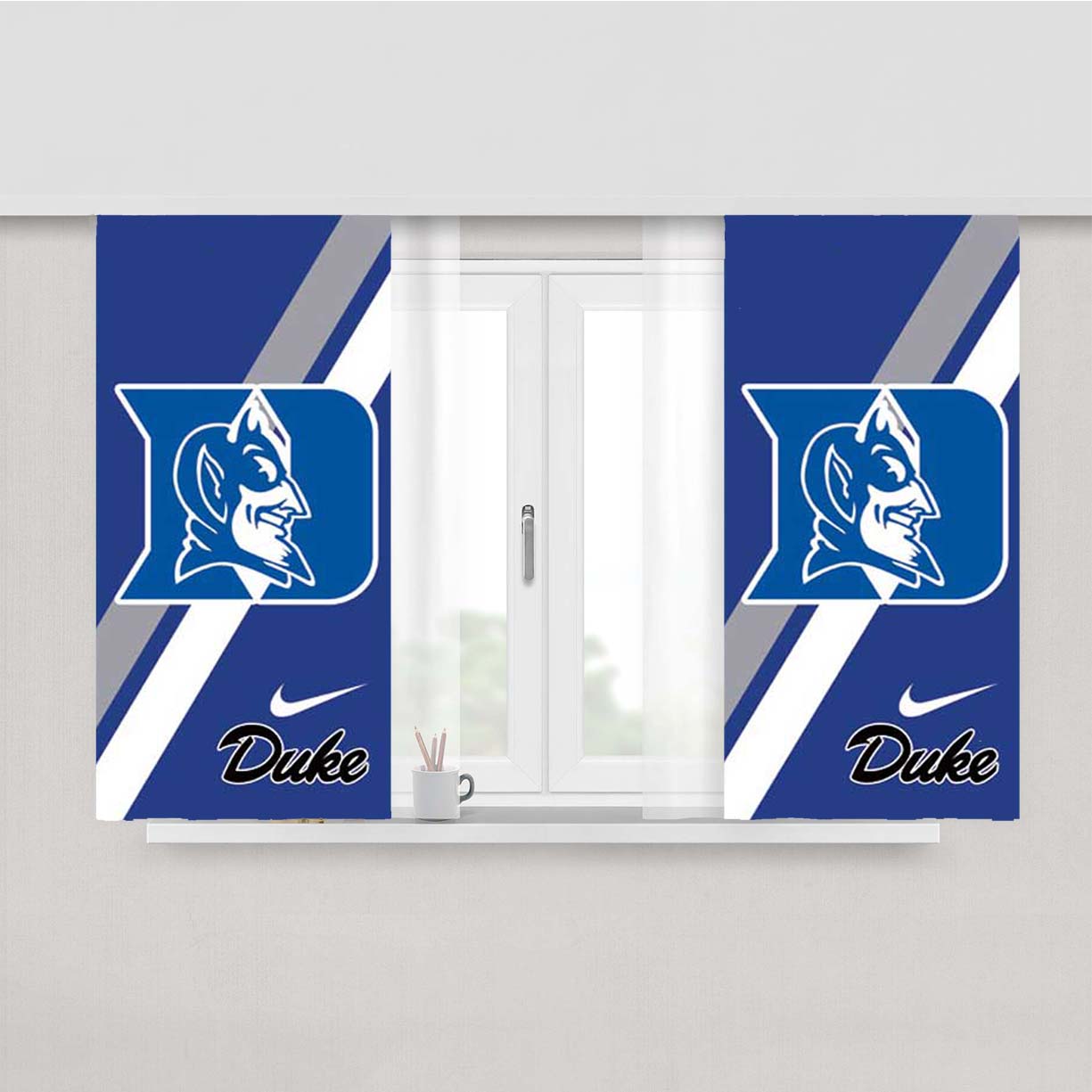 Duke Blue Devils Logo Stripes Nike Peach Skin Window Curtains