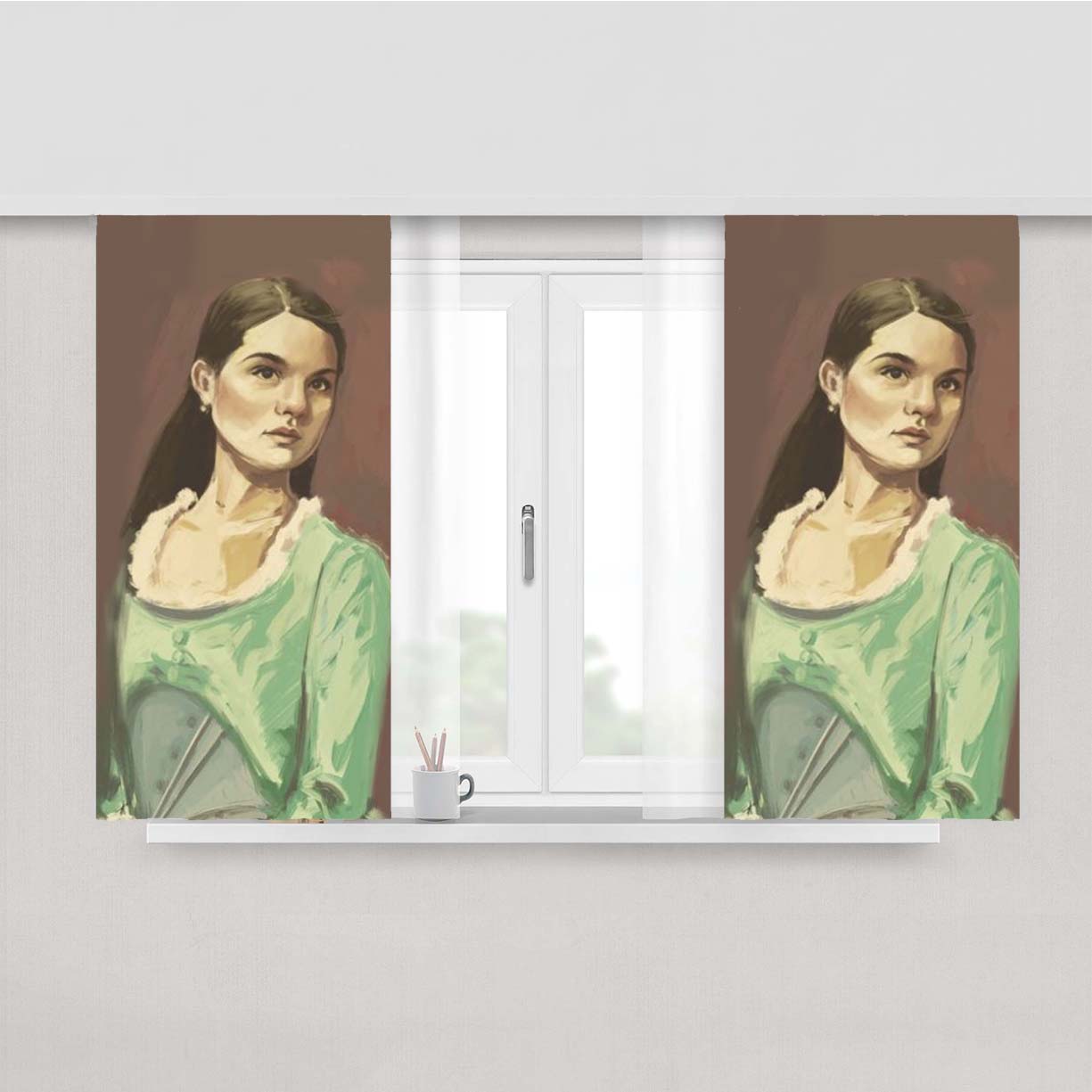 Eliza Schuyler Hamilton Peach Skin Window Curtains