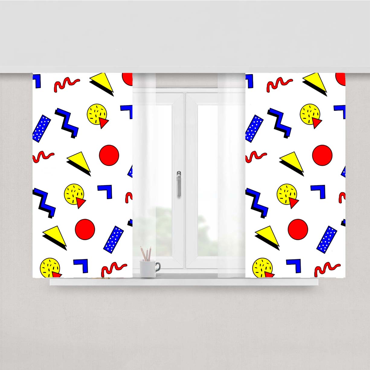 Emma Chamberlain Monogram Pattern Peach Skin Window Curtains