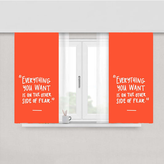 Everything You Want Is On The Other Side Of Fear Peach Skin Window Curtains