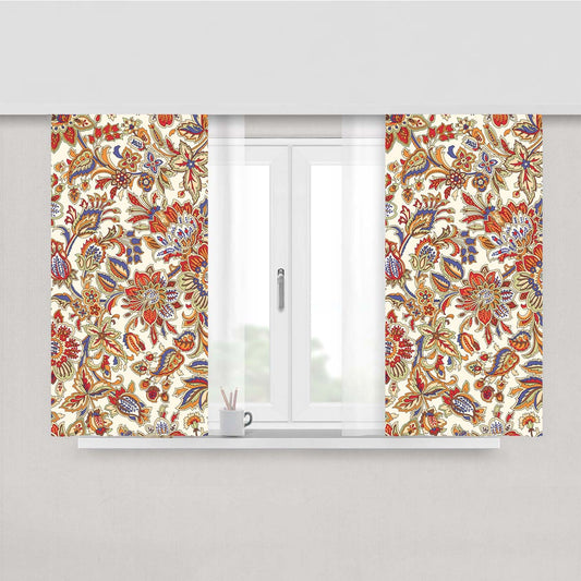Fabric With Colourful Batik Pattern Peach Skin Window Curtains