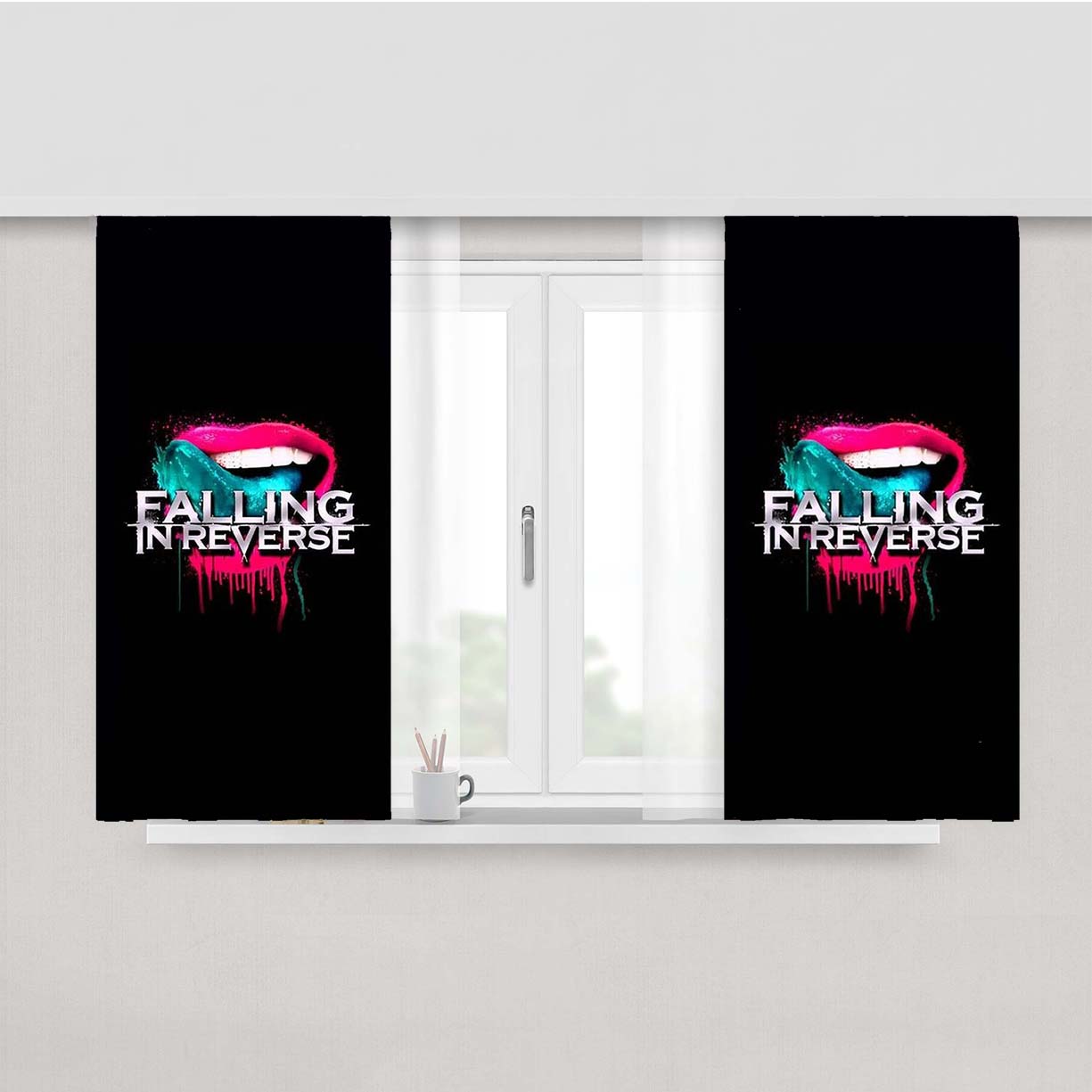 Falling In Reverse Rock Band Peach Skin Window Curtains