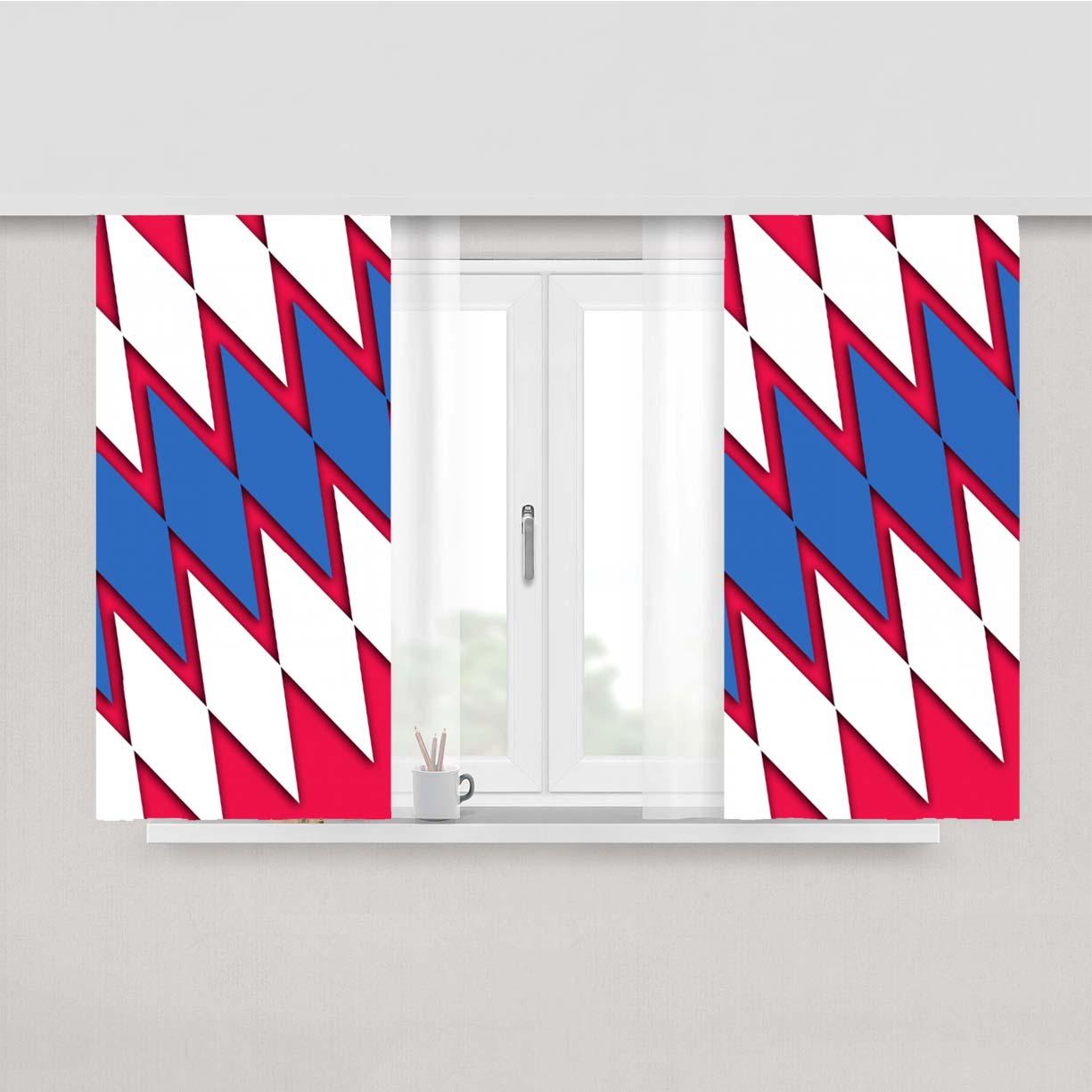 Fc Bayern Munchen Pattern Peach Skin Window Curtains