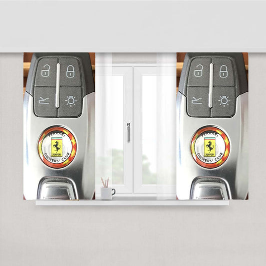 Ferrari Car Keys Stylish Keychain Emblem Peach Skin Window Curtains