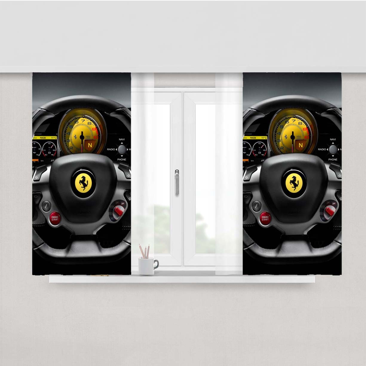 Ferrari Cockpit Peach Skin Window Curtains