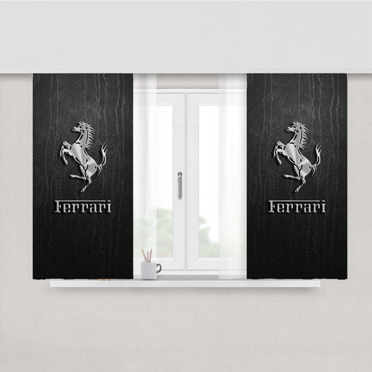 Ferrari Logo Peach Skin Window Curtains