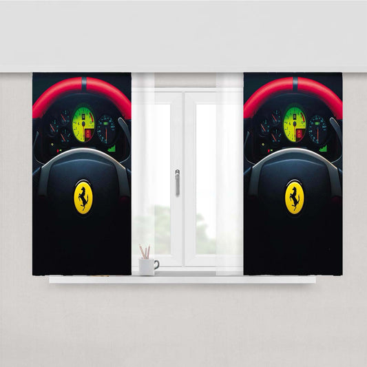 Ferrari Spedometer Peach Skin Window Curtains