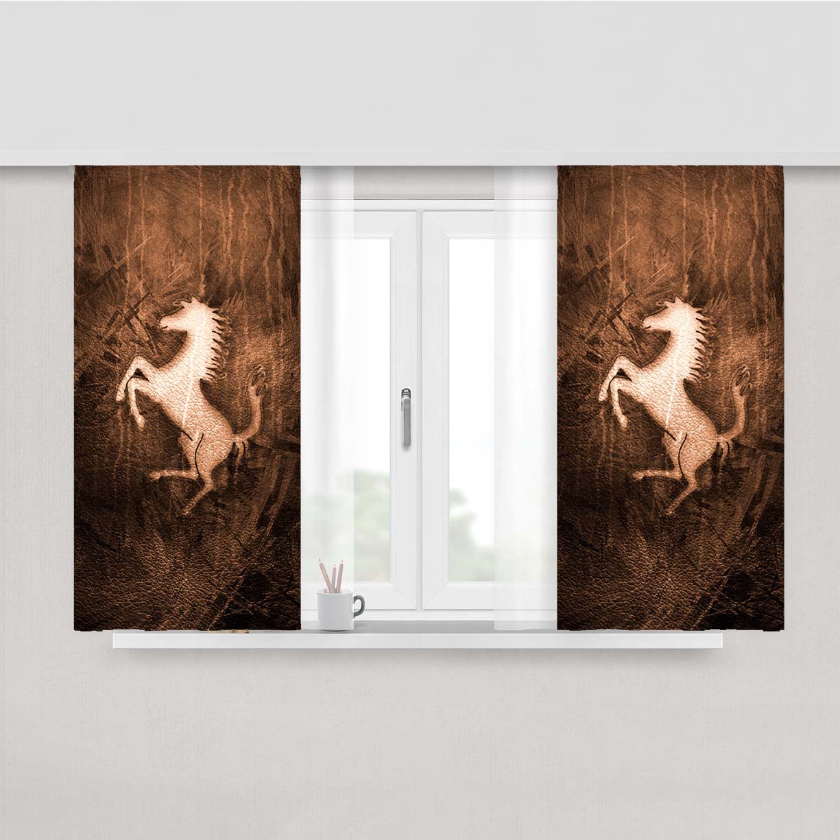 Ferrari Textured Peach Skin Window Curtains