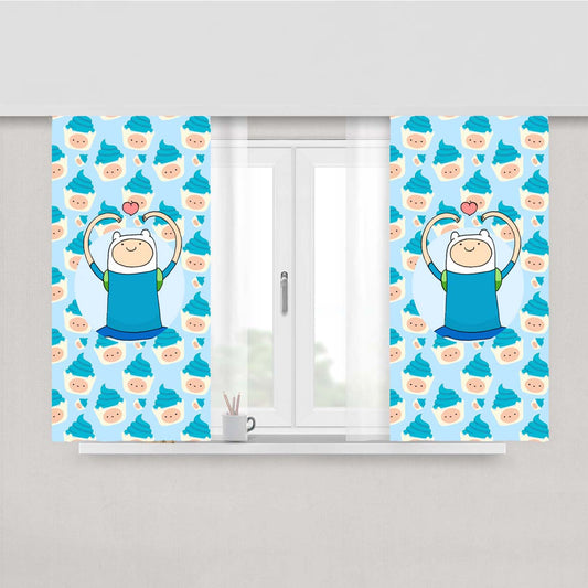 Finn Cake Pattern Peach Skin Window Curtains