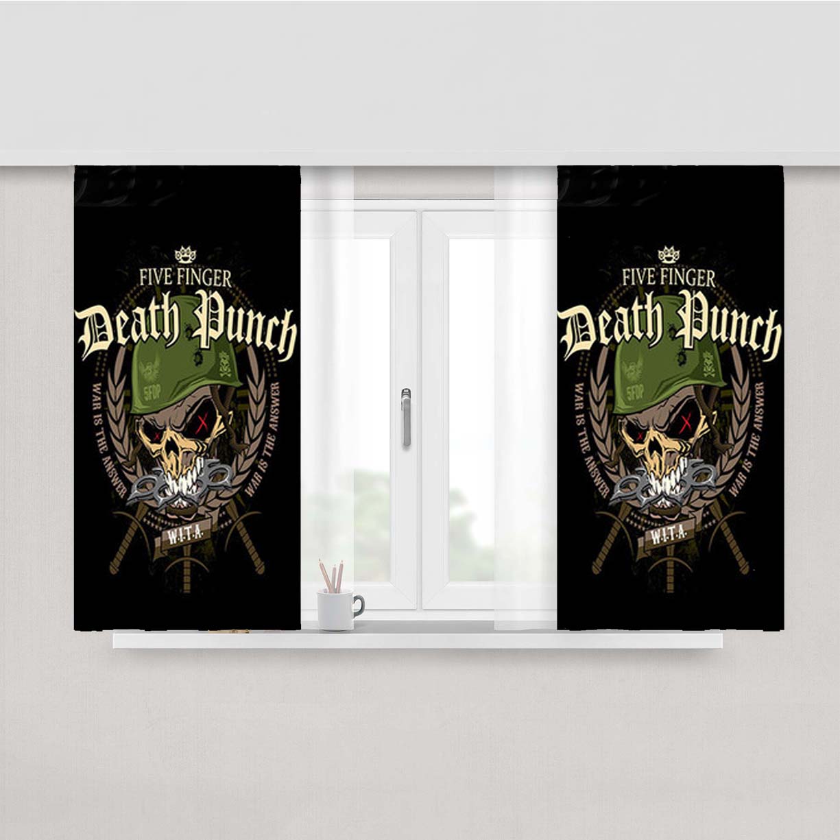 Five Finger Death Punch Wita Peach Skin Window Curtains