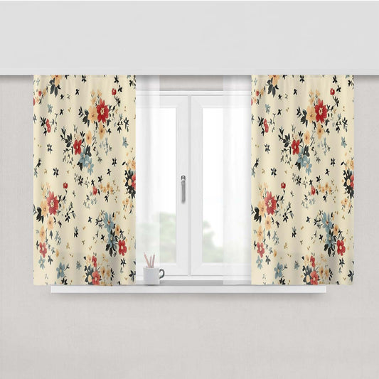 Floral 2 Peach Skin Window Curtains