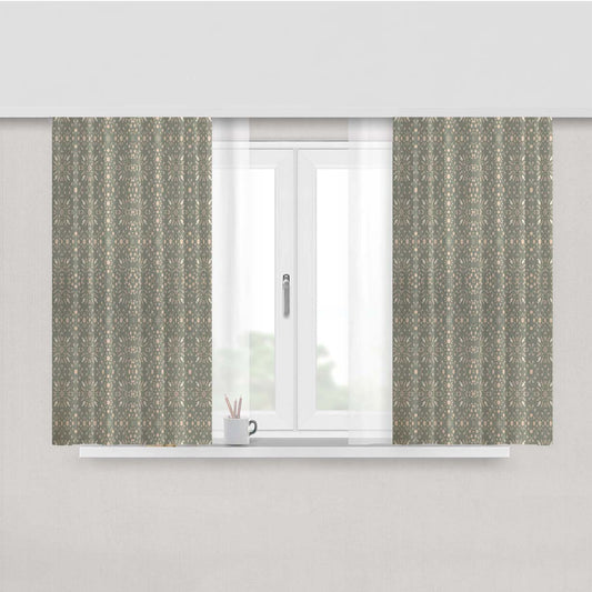 Floral Pattern Peach Skin Window Curtains
