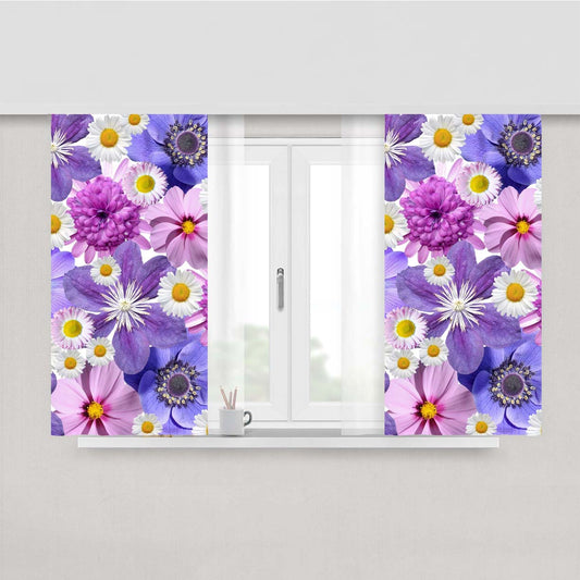 Flowers Pattern Peach Skin Window Curtains