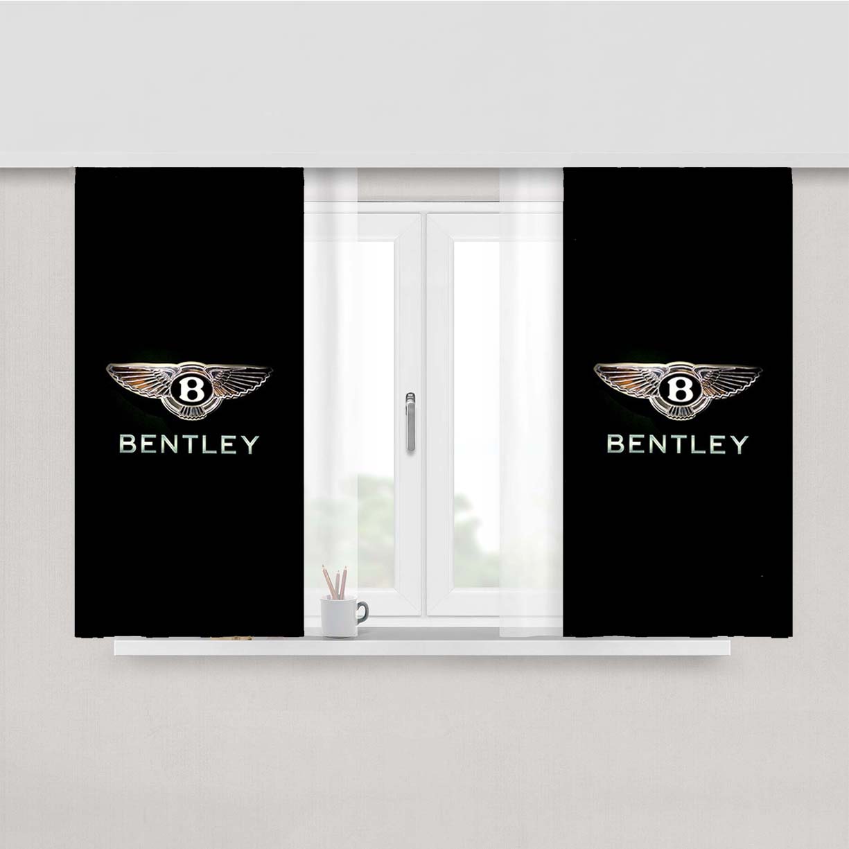 Flying B Bentley Logo Peach Skin Window Curtains