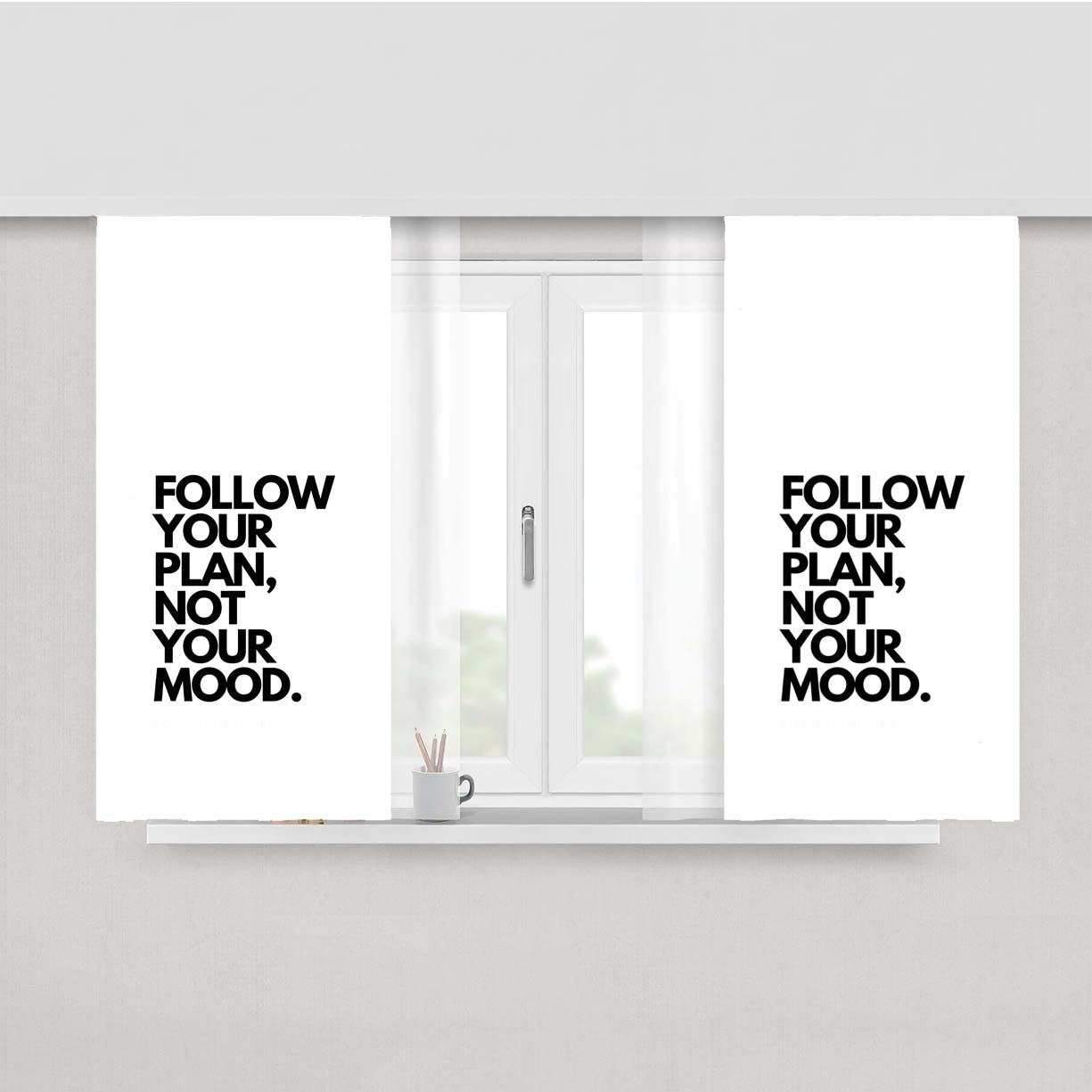 Follow Your Plan, Not Your Mood Peach Skin Window Curtains