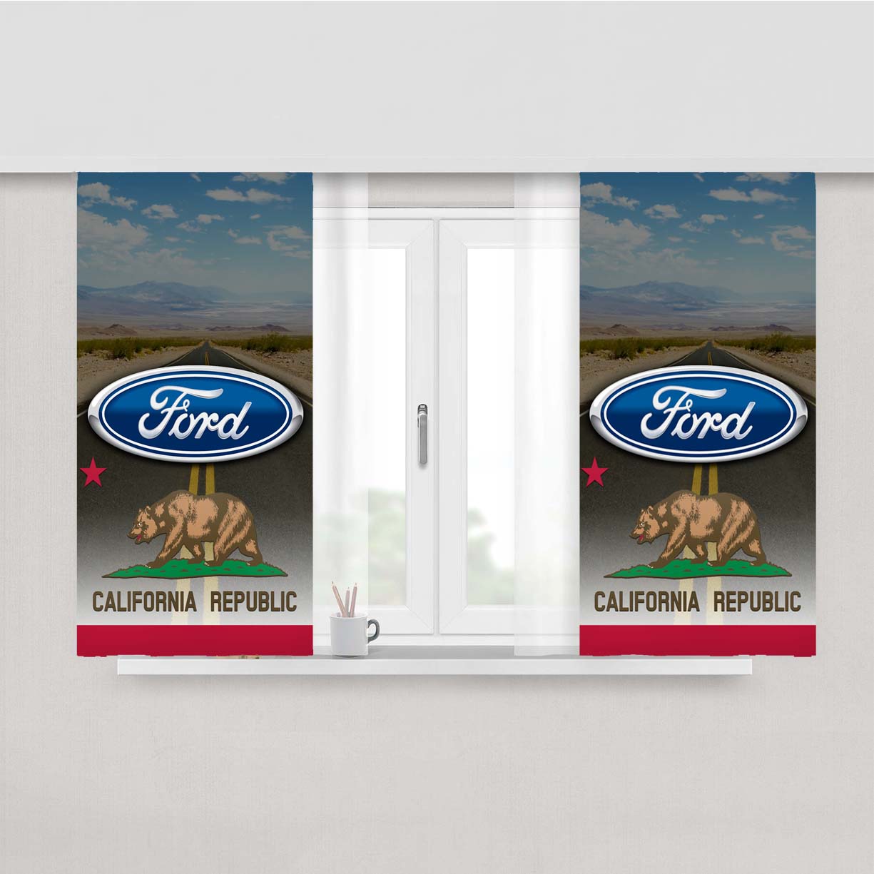 Ford California Republic Peach Skin Window Curtains